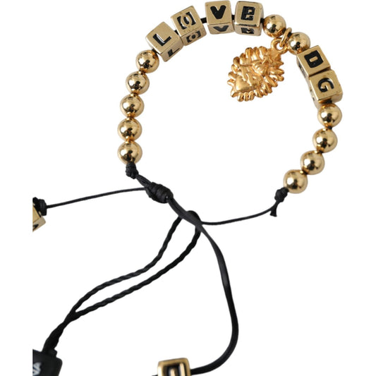 Gold Beaded LOVE DG Charm Fashion Bracelet