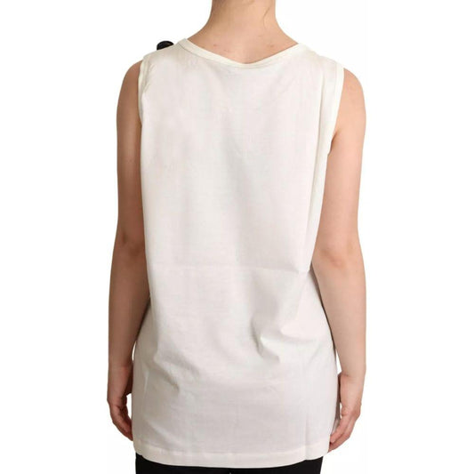 Dolce & Gabbana White Cotton Tops & T-Shirt Dolce & Gabbana