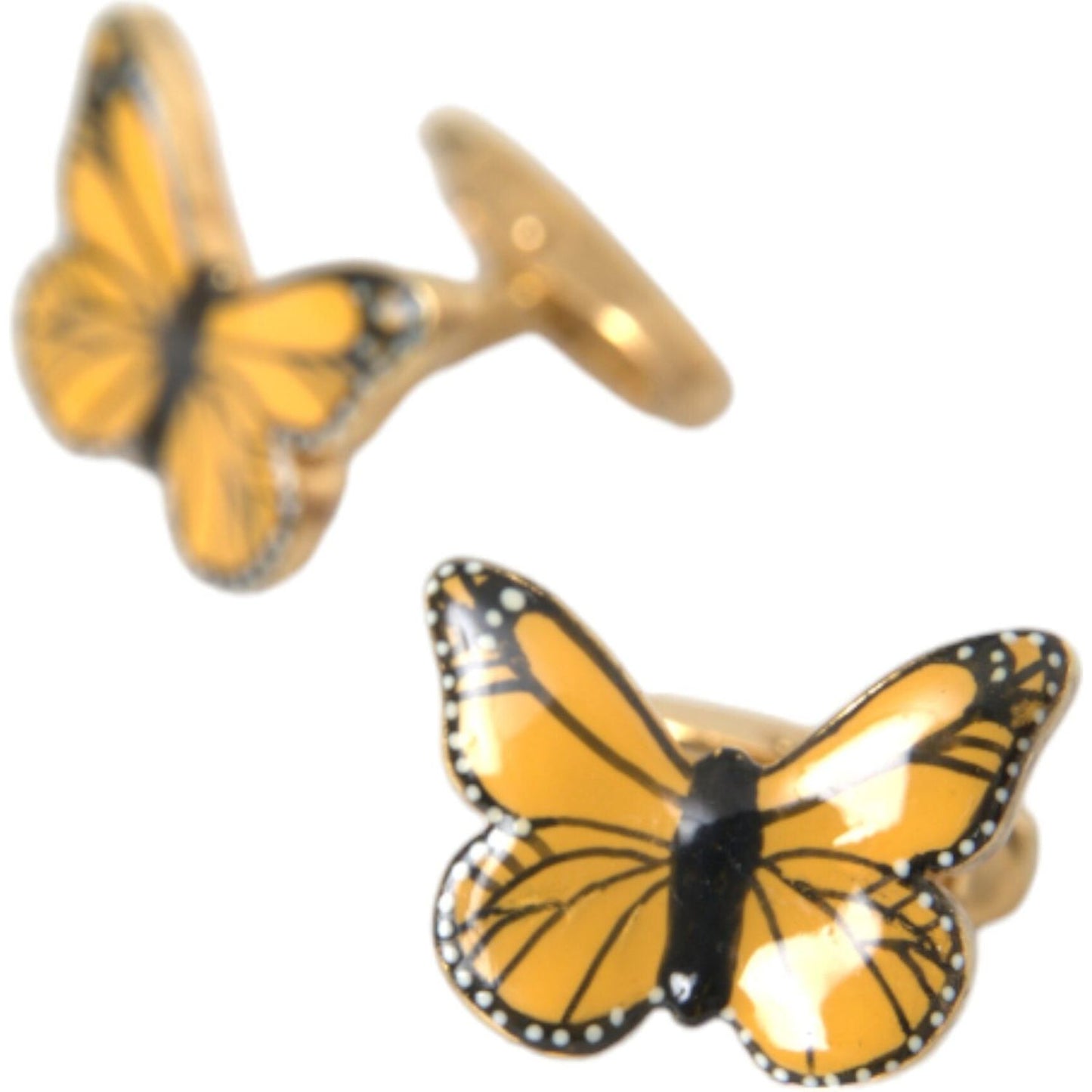 Gold Tone Brass Butterfly Enamel Men Cufflink