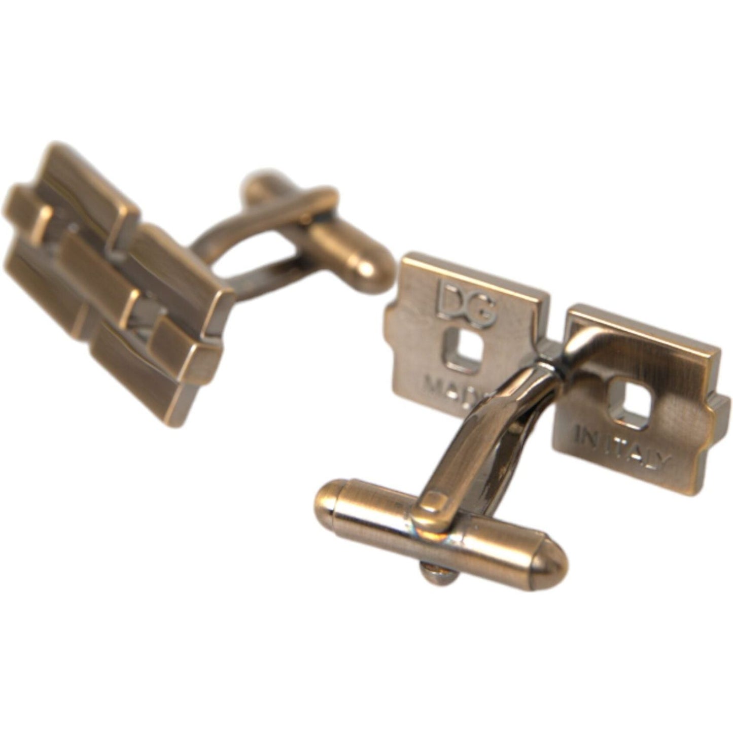 Gold Plated Brass Square Pin Men Cufflinks