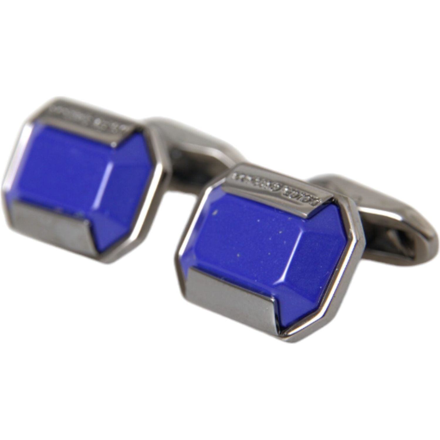Dolce & Gabbana Silver Plated Brass Pin Crystal Cufflinks