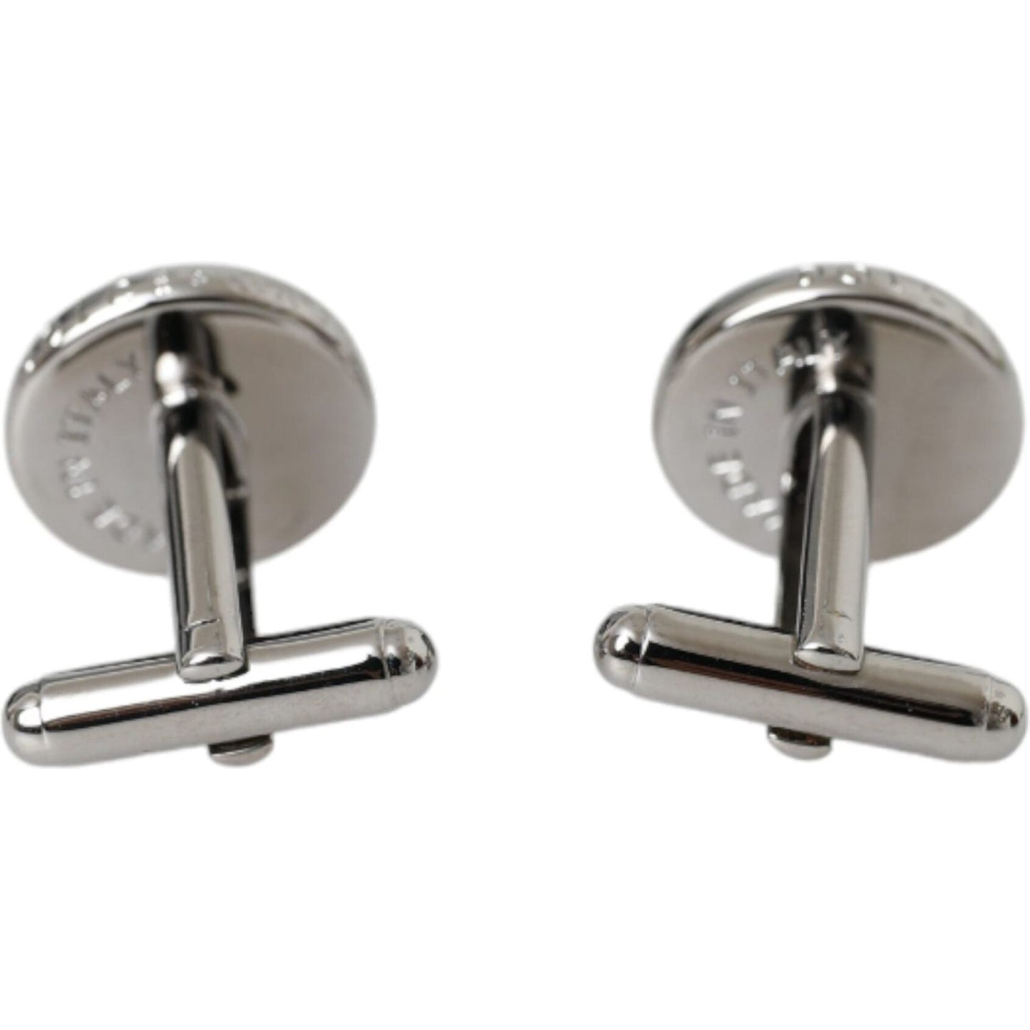 Silver Plated Brass Round Pin Men Cufflinks