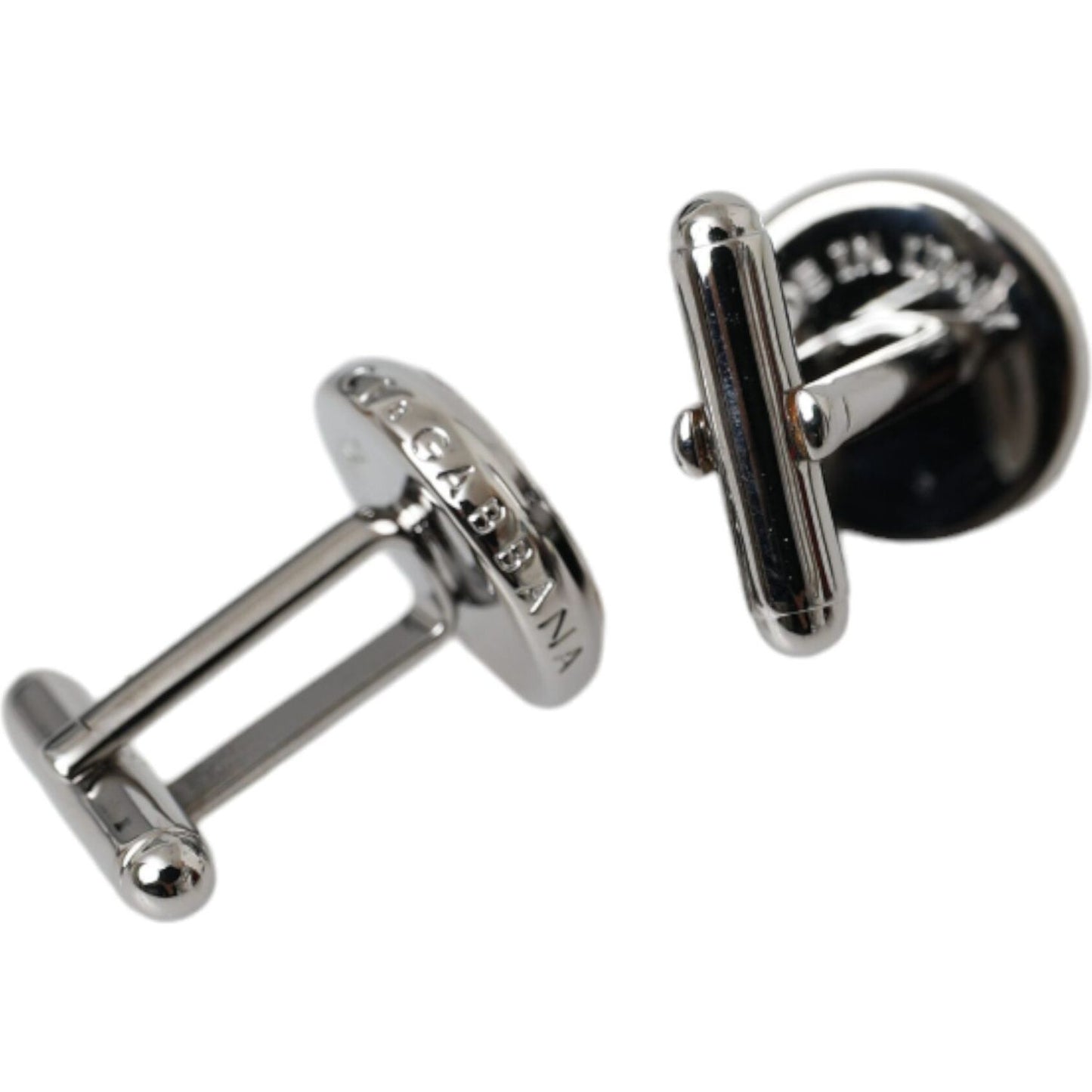 Silver Plated Brass Round Pin Men Cufflinks