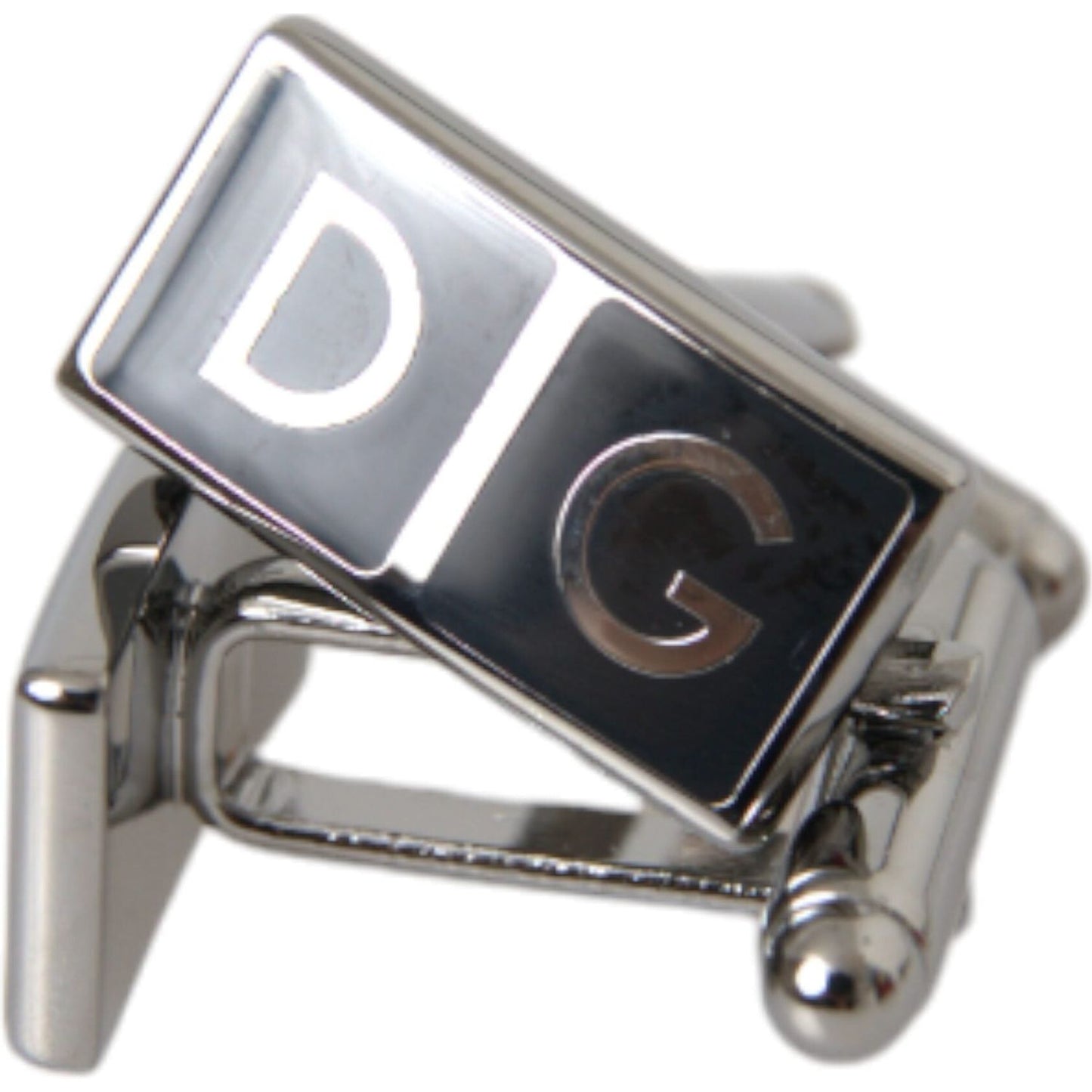 Silver Plated Metal Brass DG Logo Pin Cufflinks