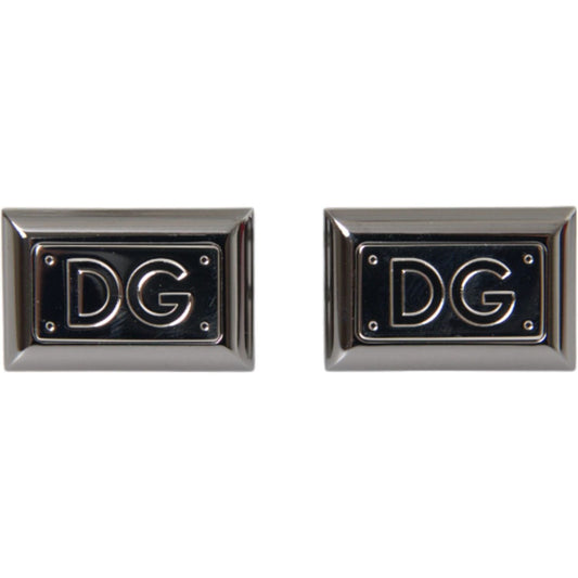 Silver Plated Metal Brass DG Logo Pin Cufflinks Dolce & Gabbana