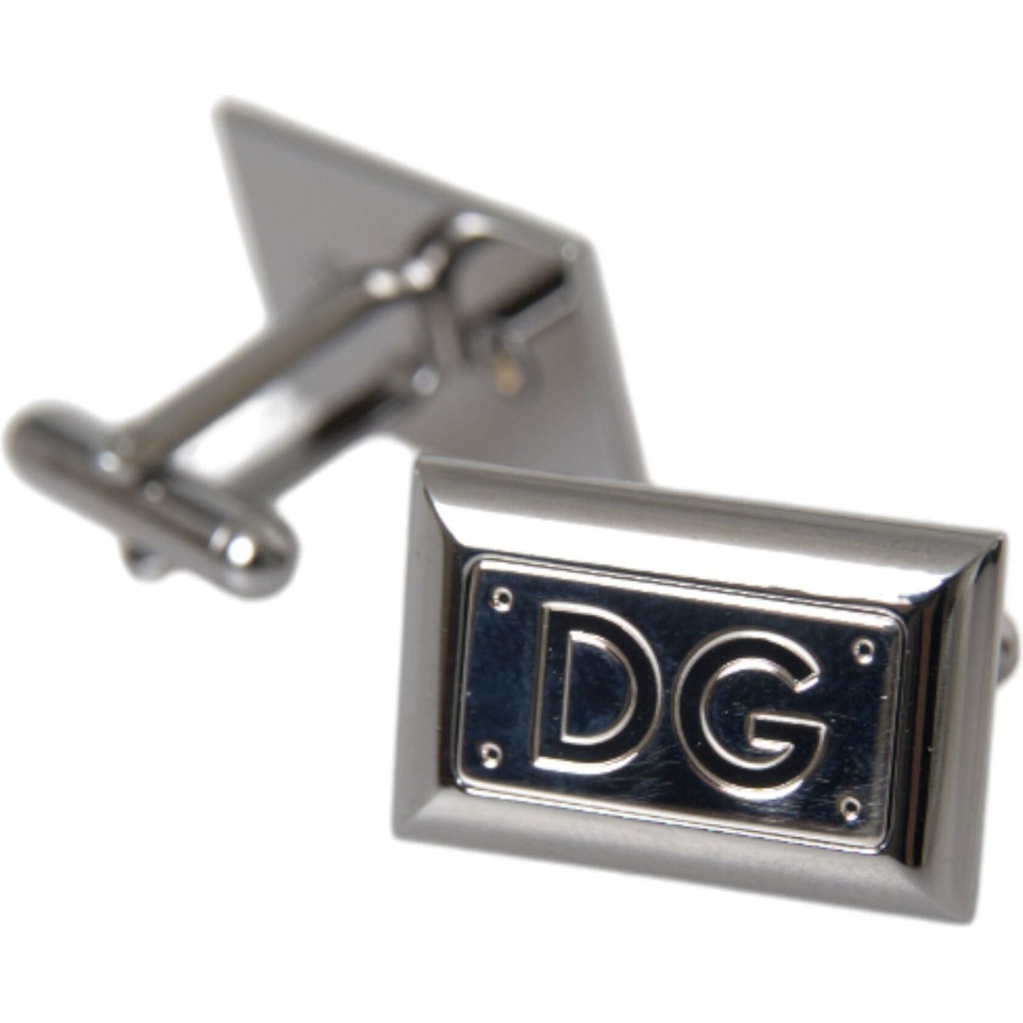 Silver Plated Metal Brass DG Logo Pin Cufflinks