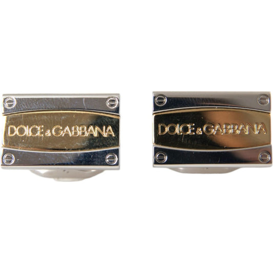 Silver Gold Plated Brass DG Logo Pin Cufflinks Dolce & Gabbana