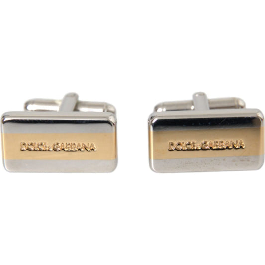 Silver Gold Plated Brass DG Logo Pin Cufflinks Dolce & Gabbana