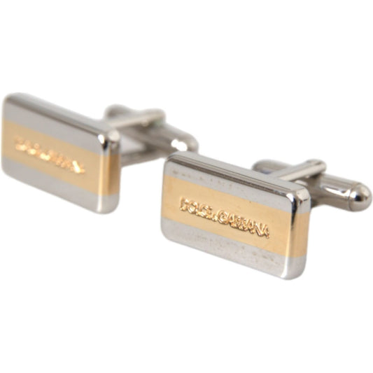 Silver Gold Plated Brass DG Logo Pin Cufflinks Dolce & Gabbana