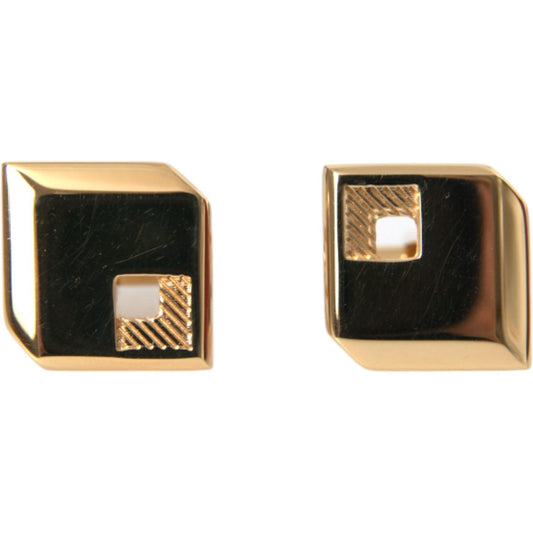 Gold Plated Metal Brass Square Pin Cufflinks Dolce & Gabbana