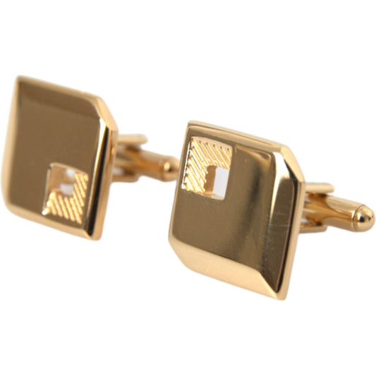 Gold Plated Metal Brass Square Pin Cufflinks Dolce & Gabbana