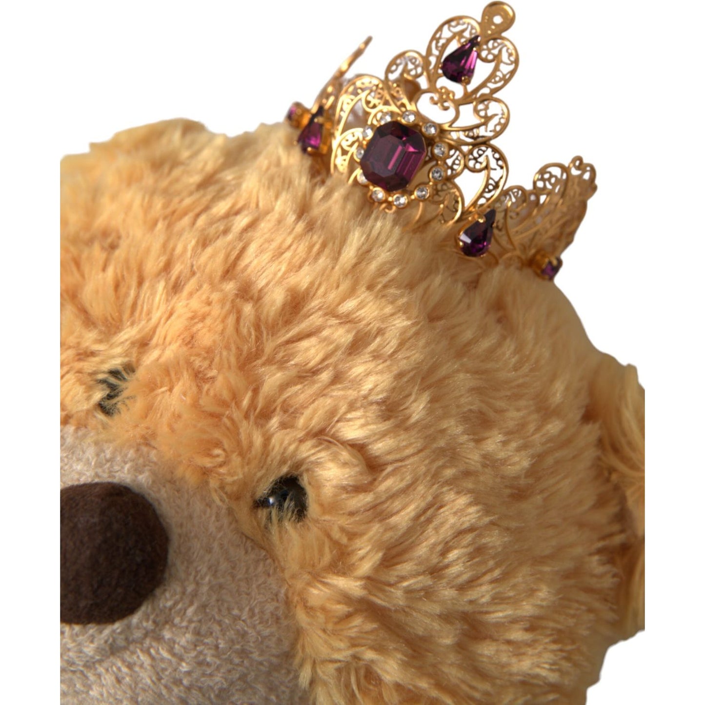 Brown Teddy Bear Gold Crystal Crown Hair Band Diadem