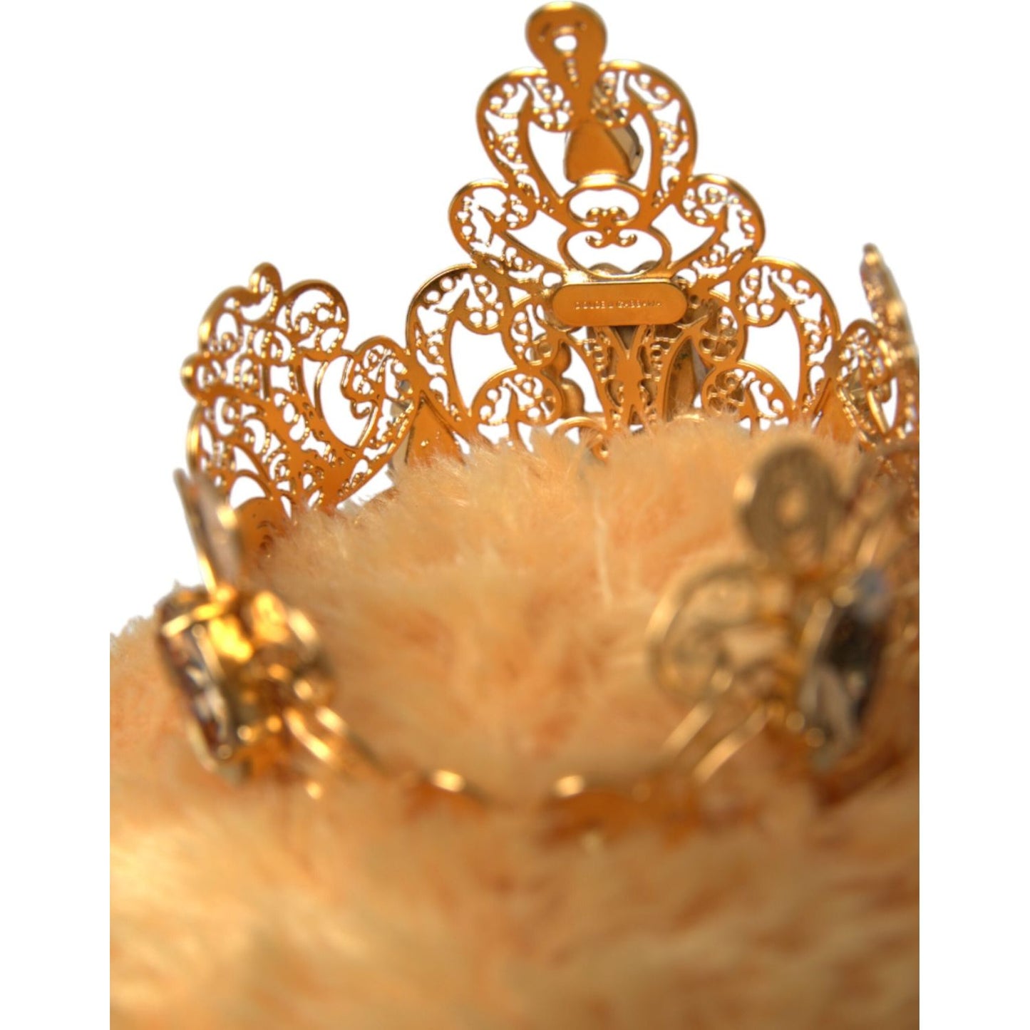 Brown Teddy Bear Gold Crystal Crown Hair Band Diadem