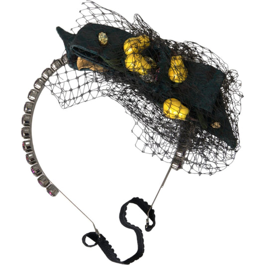 Black Lemons Sicily Purple Crystal Net Headband Diadem Dolce & Gabbana