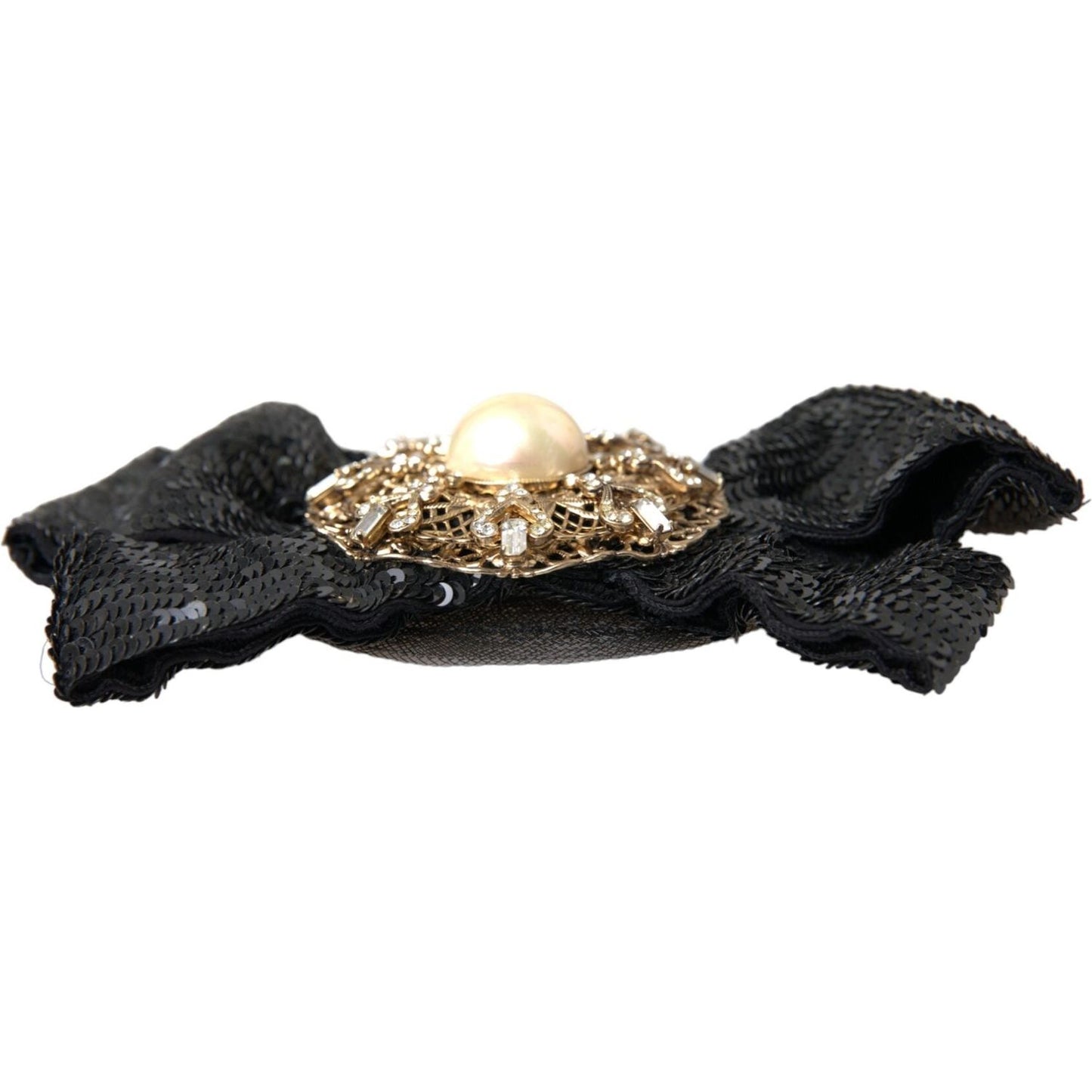 Black Sequin Pearl Handmade Brooch Hair Pin