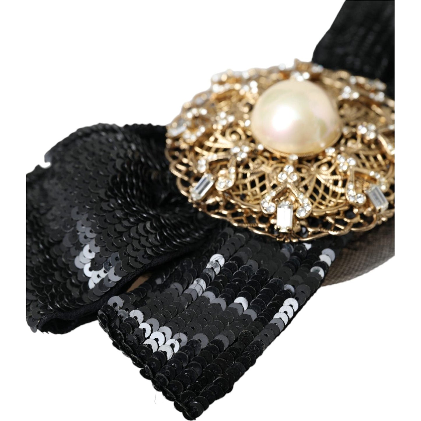 Black Sequin Pearl Handmade Brooch Hair Pin