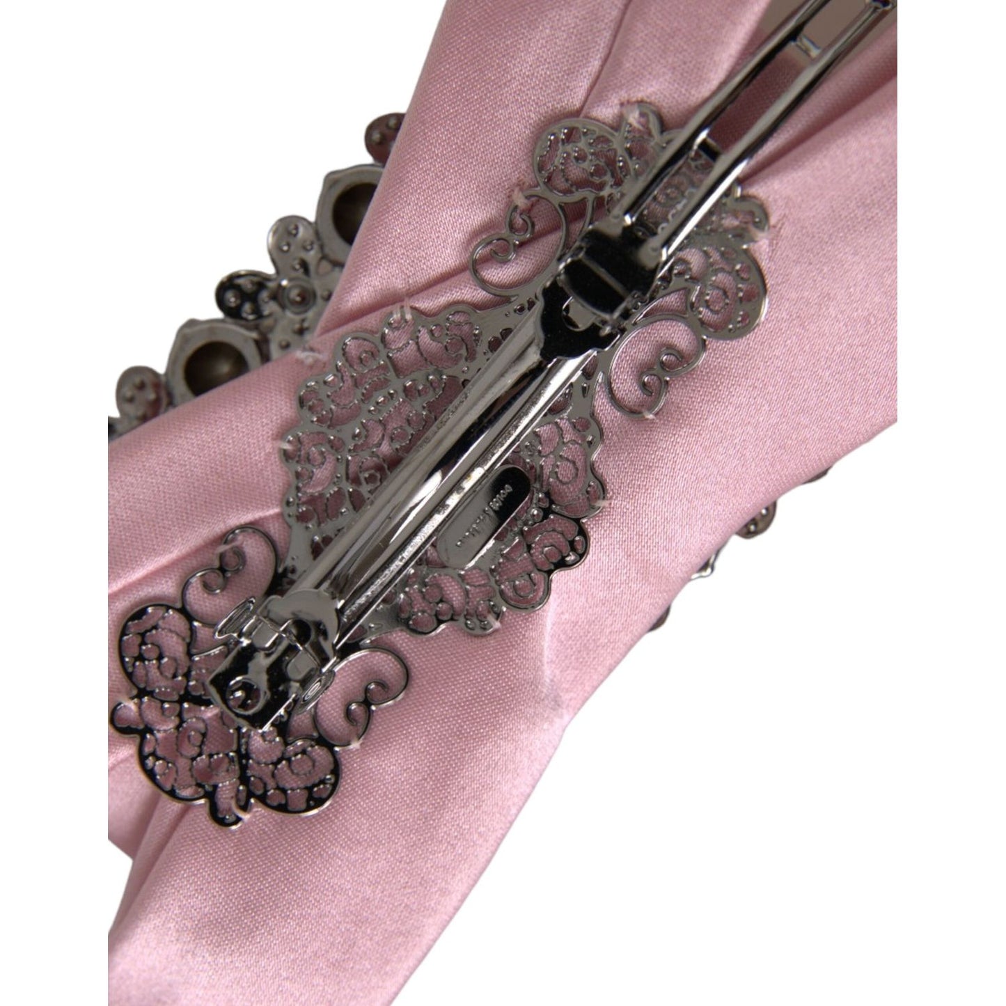 Pink Satin Crystal Jewelry Brooch Hair Pin