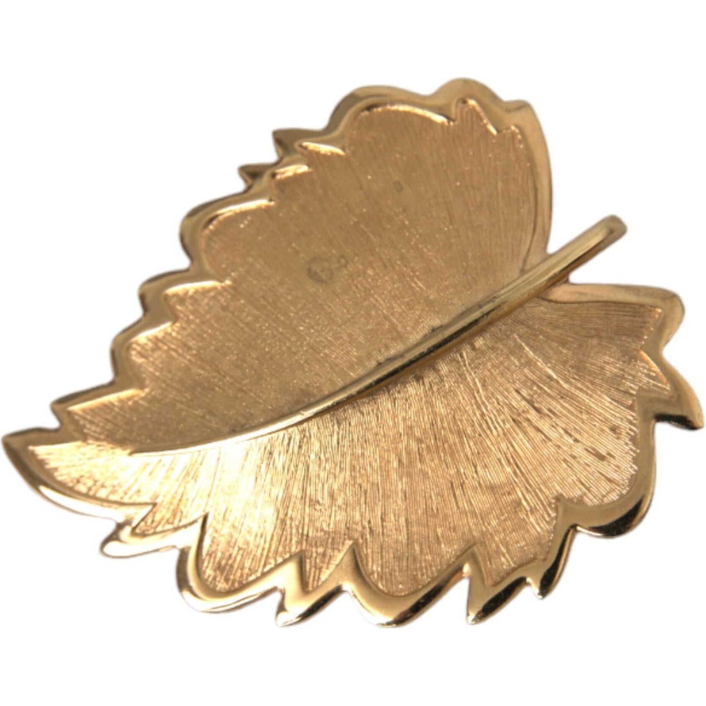 Gold Brass Leaf Embellished Jewelry Brooch Hair Pin