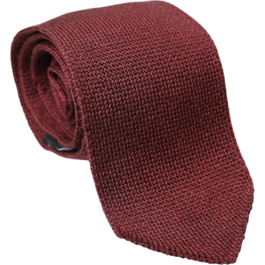 Dolce & Gabbana Bordeaux 100% Silk Patterned Classic Men Tie Dolce & Gabbana