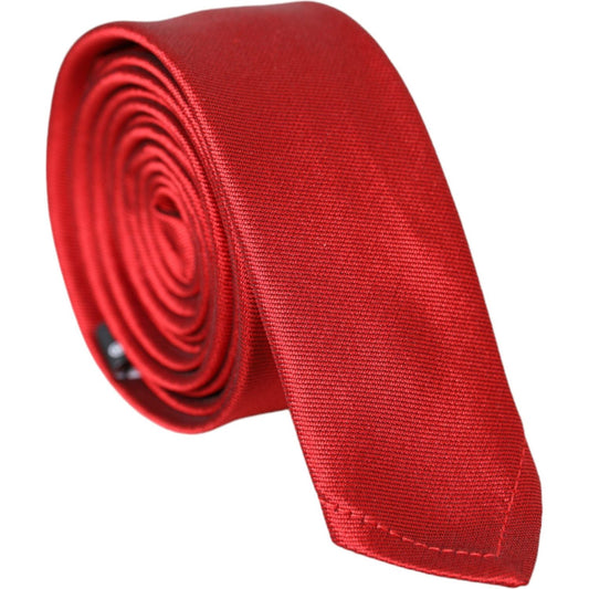 Red Solid Silk Adjustable Tie Men