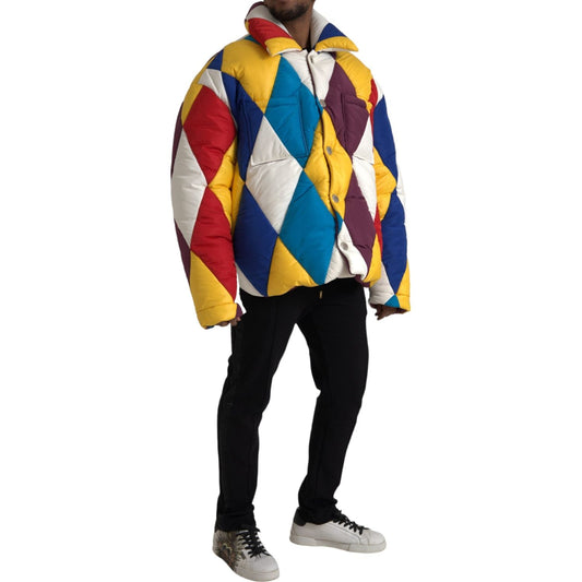 Multicolor Windbreaker Puffer Jacket Men