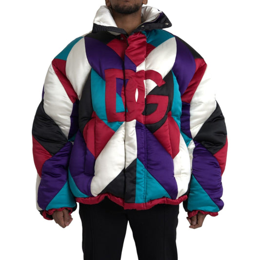 Multicolor Logo Windbreaker Puffer Jacket