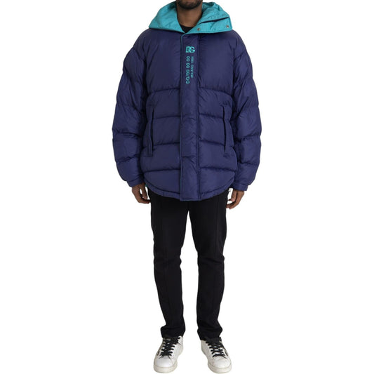 Navy Blue Quilted Windbreaker Puffer Jacket