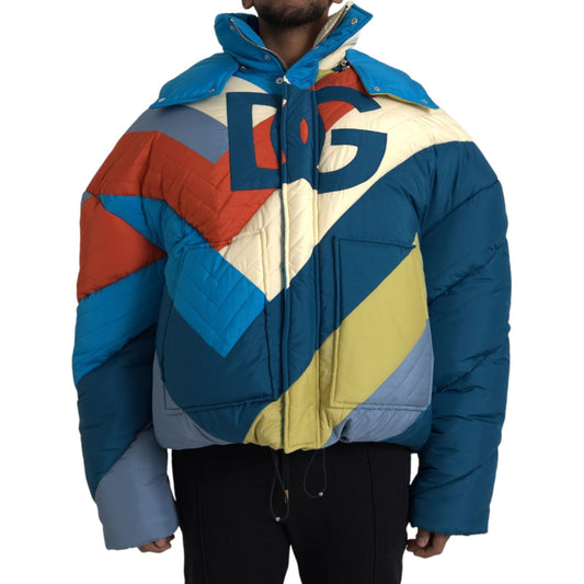 Multicolor Logo Windbreaker Puffer Jacket