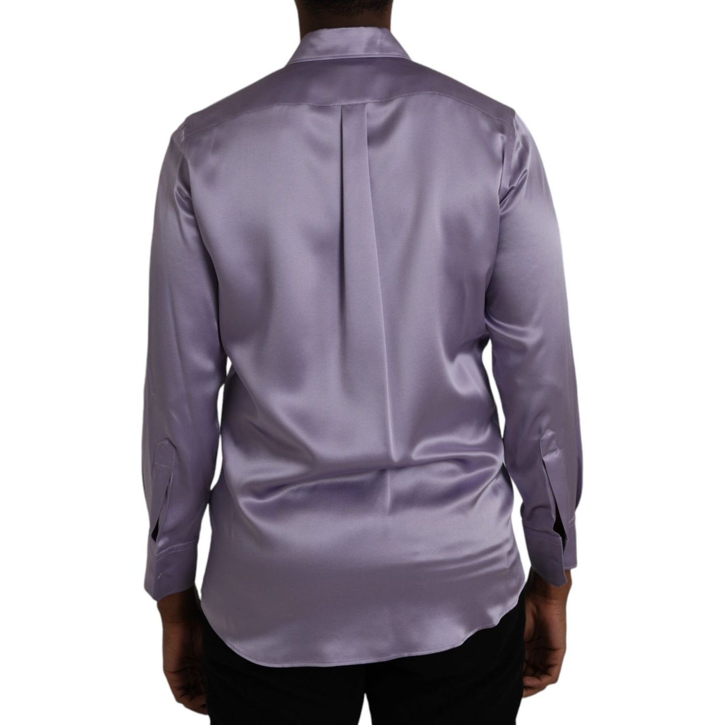 Purple Satin Silk Formal Dress MARTINI Shirt