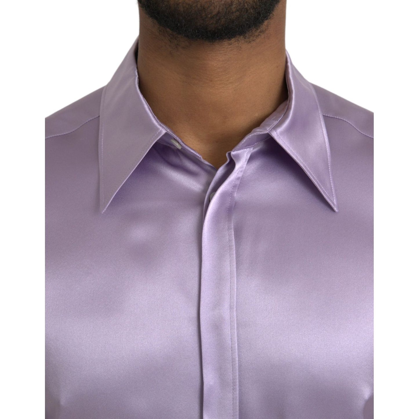 Purple Satin Silk Formal Dress MARTINI Shirt