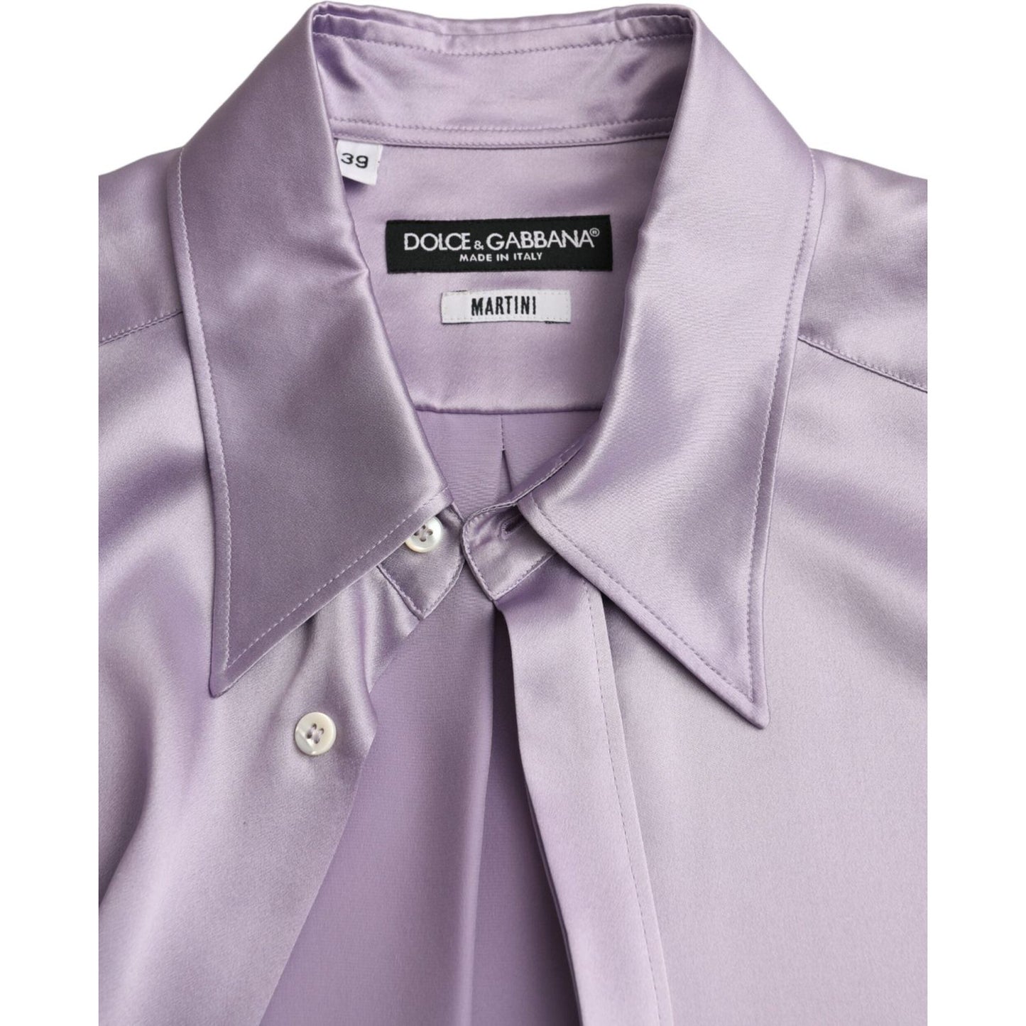 Purple Satin Silk Formal Dress MARTINI Shirt