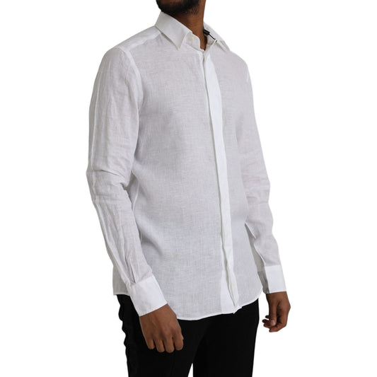 White Linen Long Sleeve Dress MARTINI Shirt