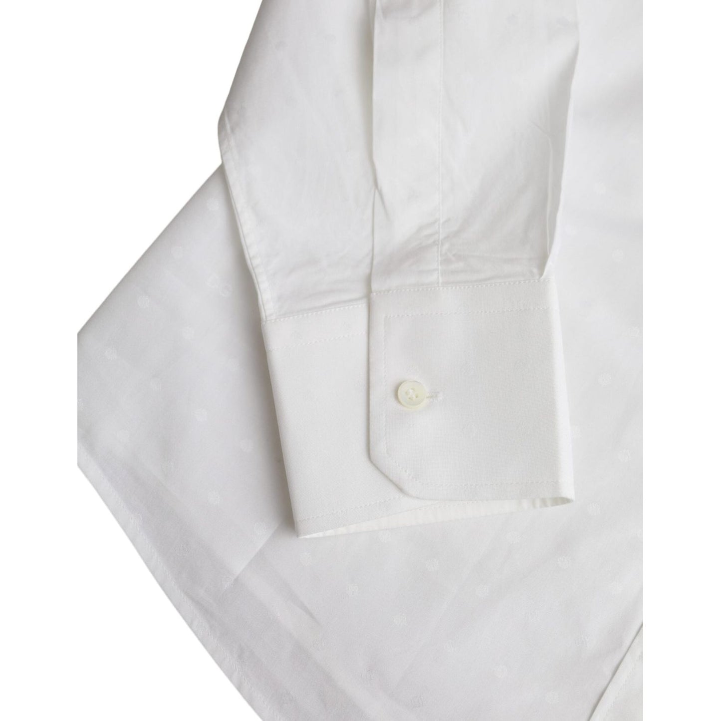 White Logo Cotton Men Dress GOLD Shirt