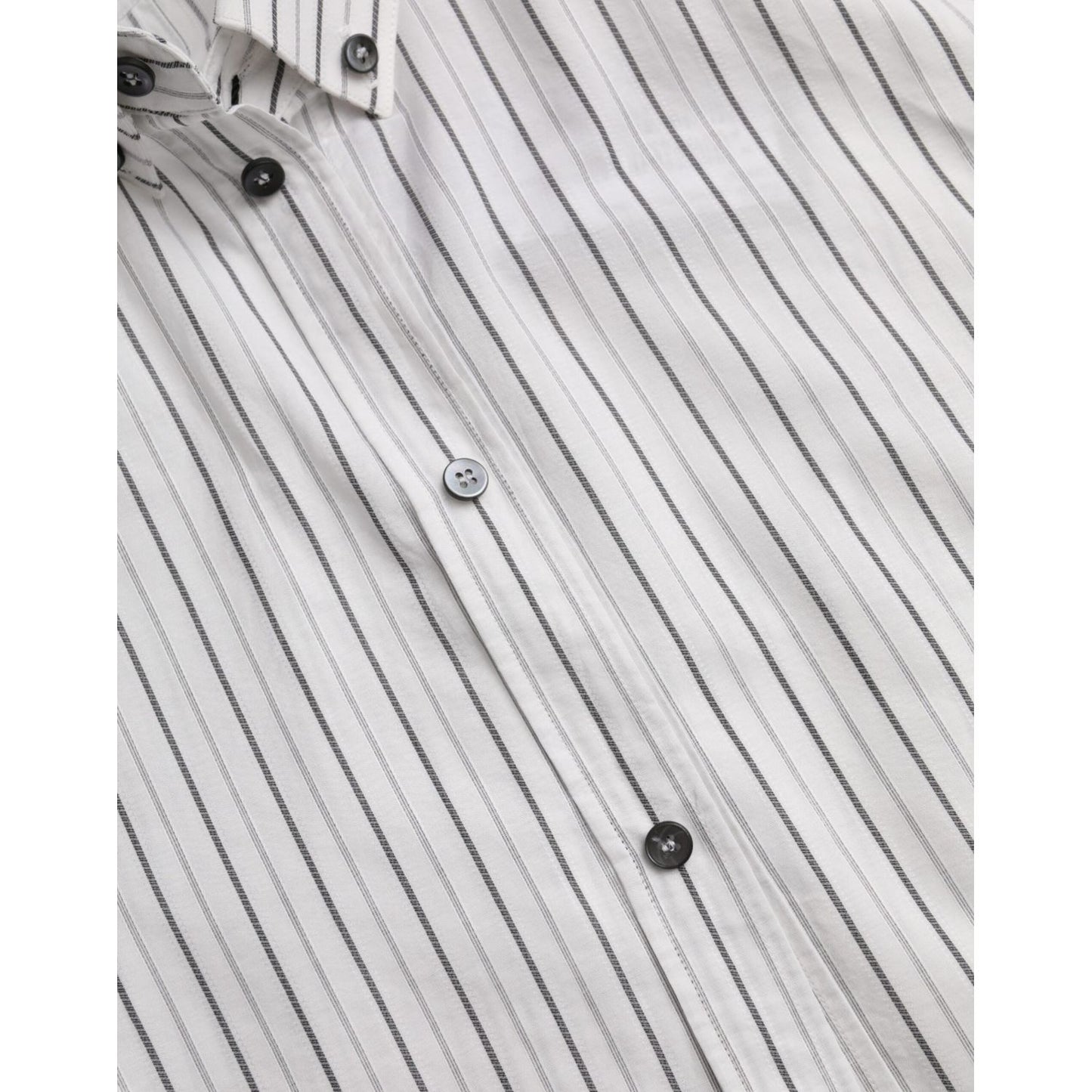 Black White Striped Formal Dress GOLD Shirt