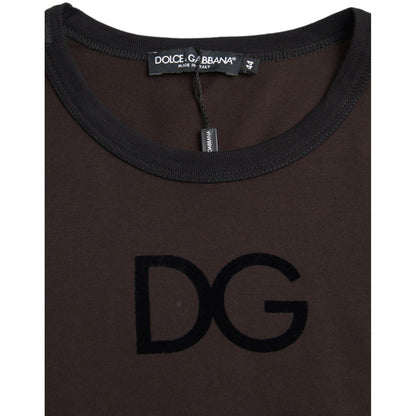 Dolce & Gabbana Brown DG Logo Crewneck Pullover Sweater