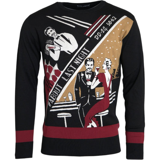 Multicolor Jazz Club Silk Pullover Sweater