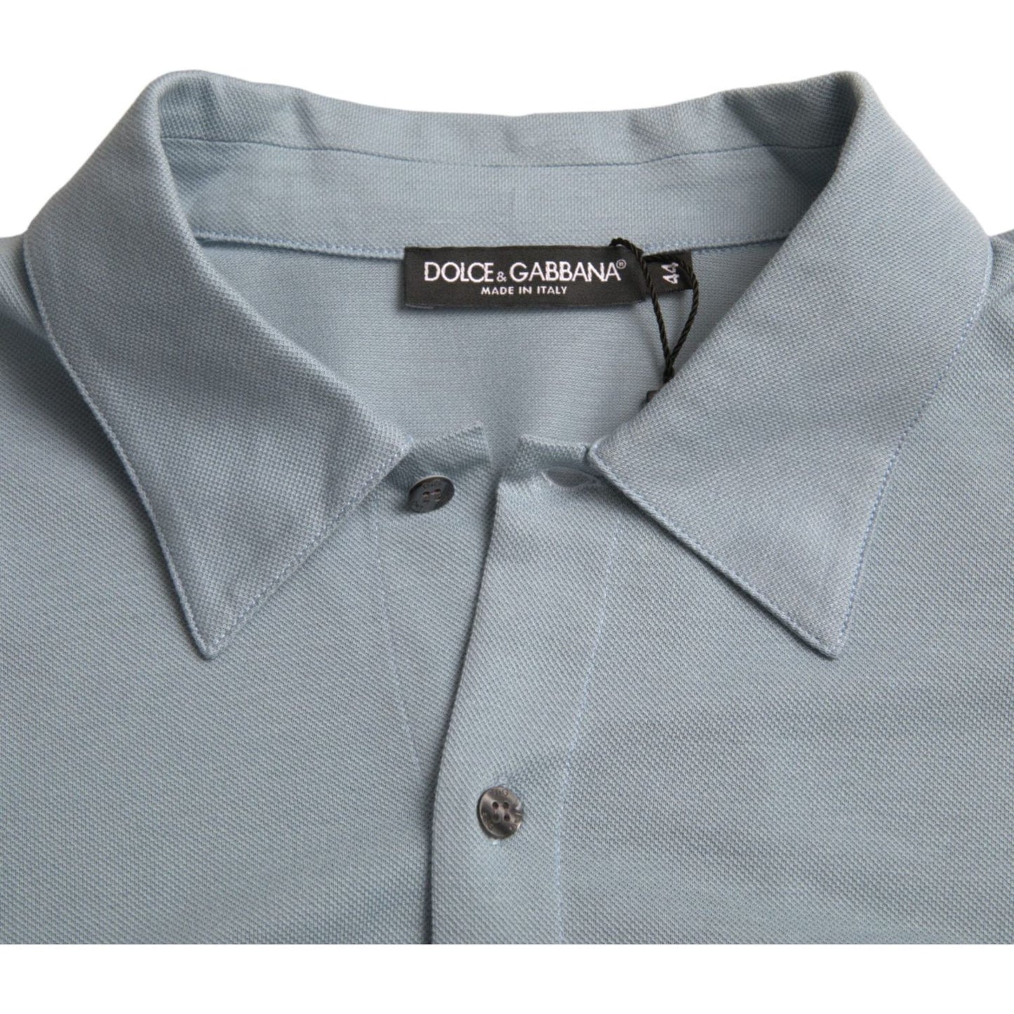 Light Blue Logo Cotton Collared Polo T-shirt