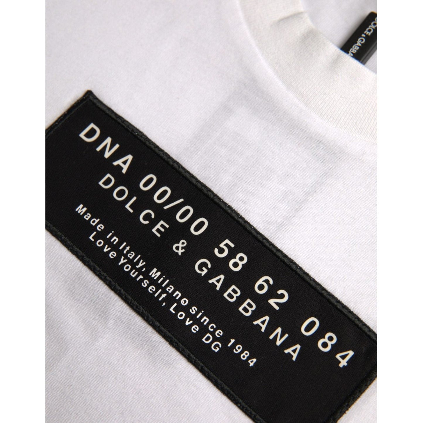 White Cotton DG Applique Men Casual T-shirt