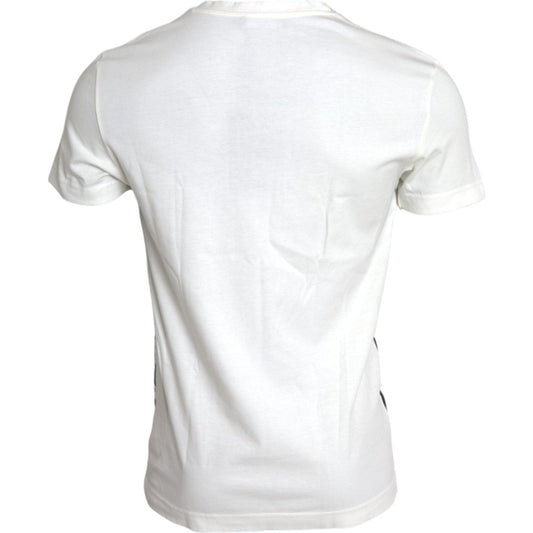 Dolce & Gabbana White Graphic Print Cotton Crew Neck T-shirt Dolce & Gabbana