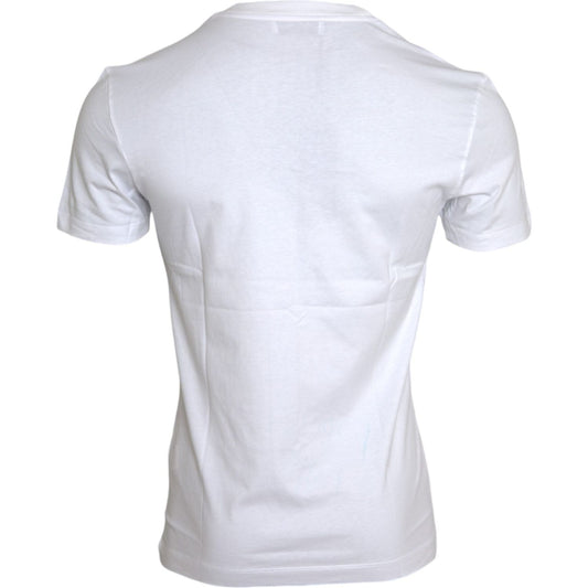 White Cotton DG Applique Men Casual T-shirt