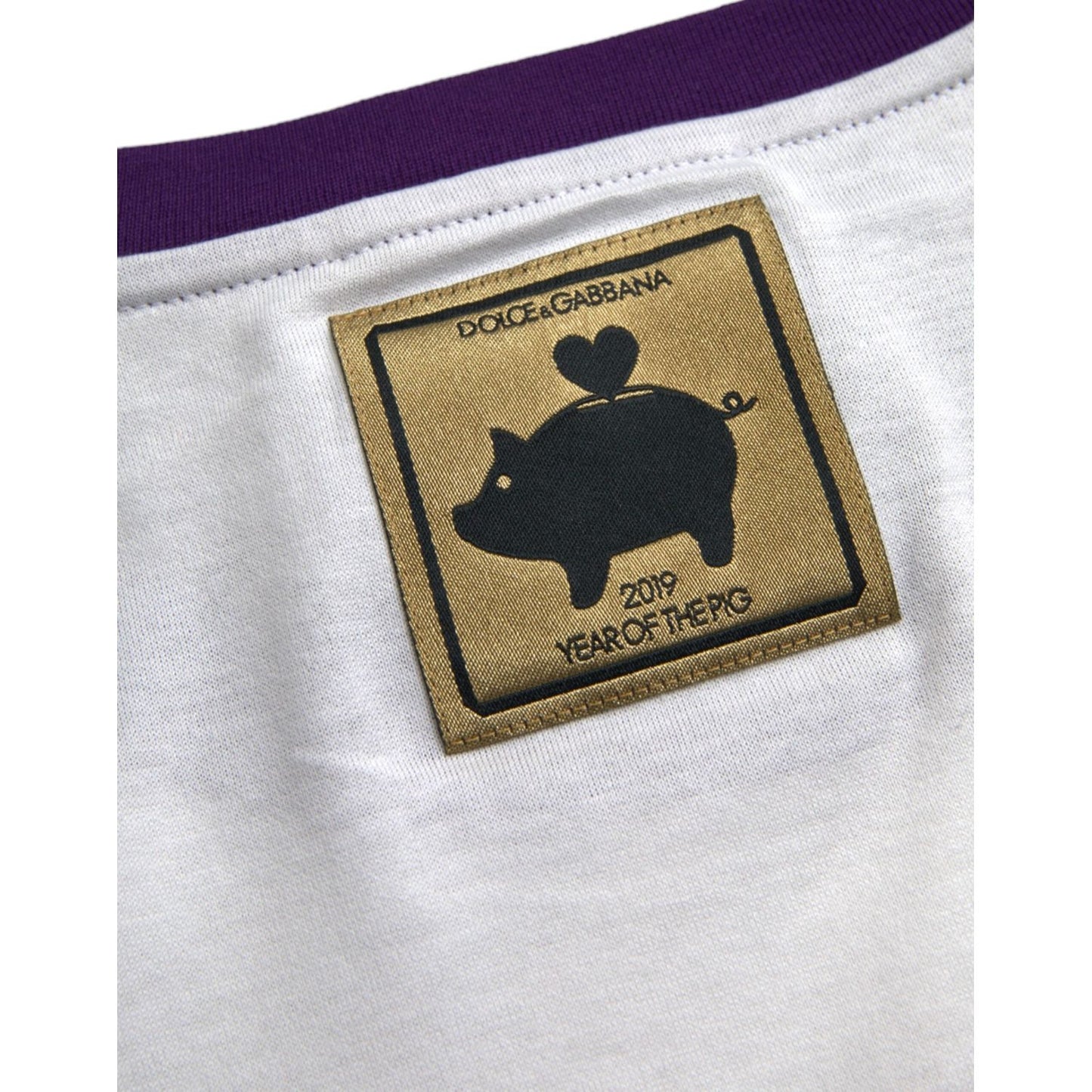 White Cotton Top 2019 Year of the Pig T-shirt