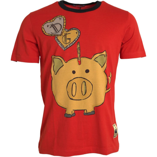 Red Cotton Top 2019 Year of the Pig T-shirt