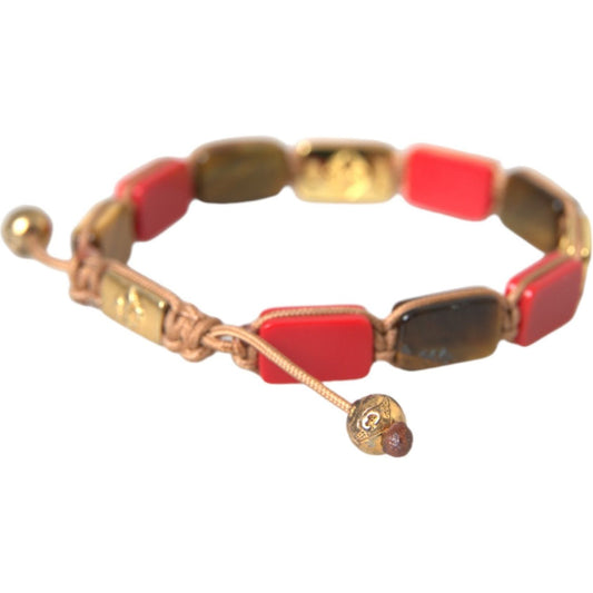 CZ Tiger Eye Red Coral 925 Silver Men Bracelet