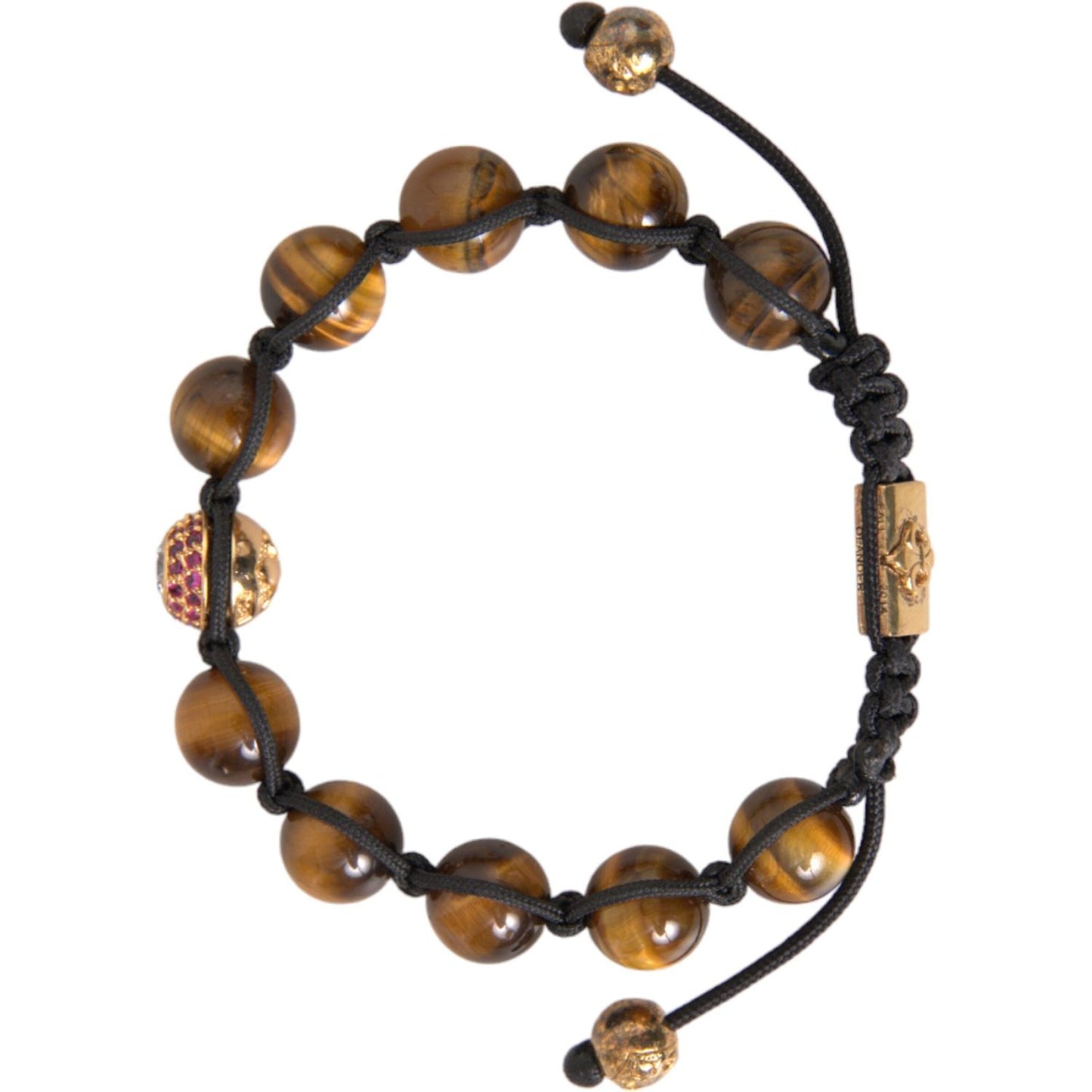 CZ Brown Tigers Eye 925 Silver Bracelet Mens