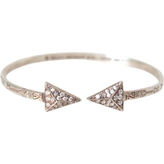 Arrow Crystal 925 Silver Bangle Bracelet Women