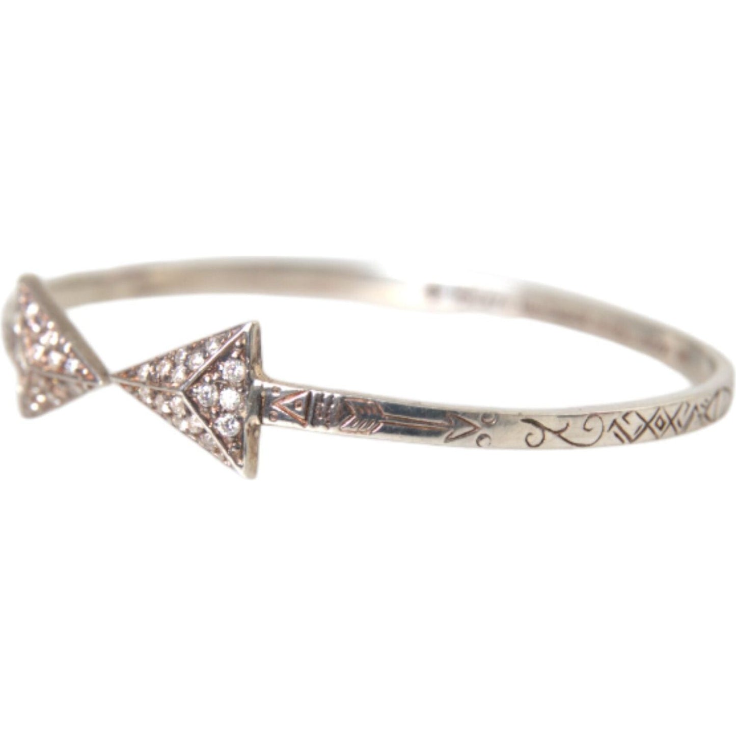 Arrow Crystal 925 Silver Bangle Bracelet Women