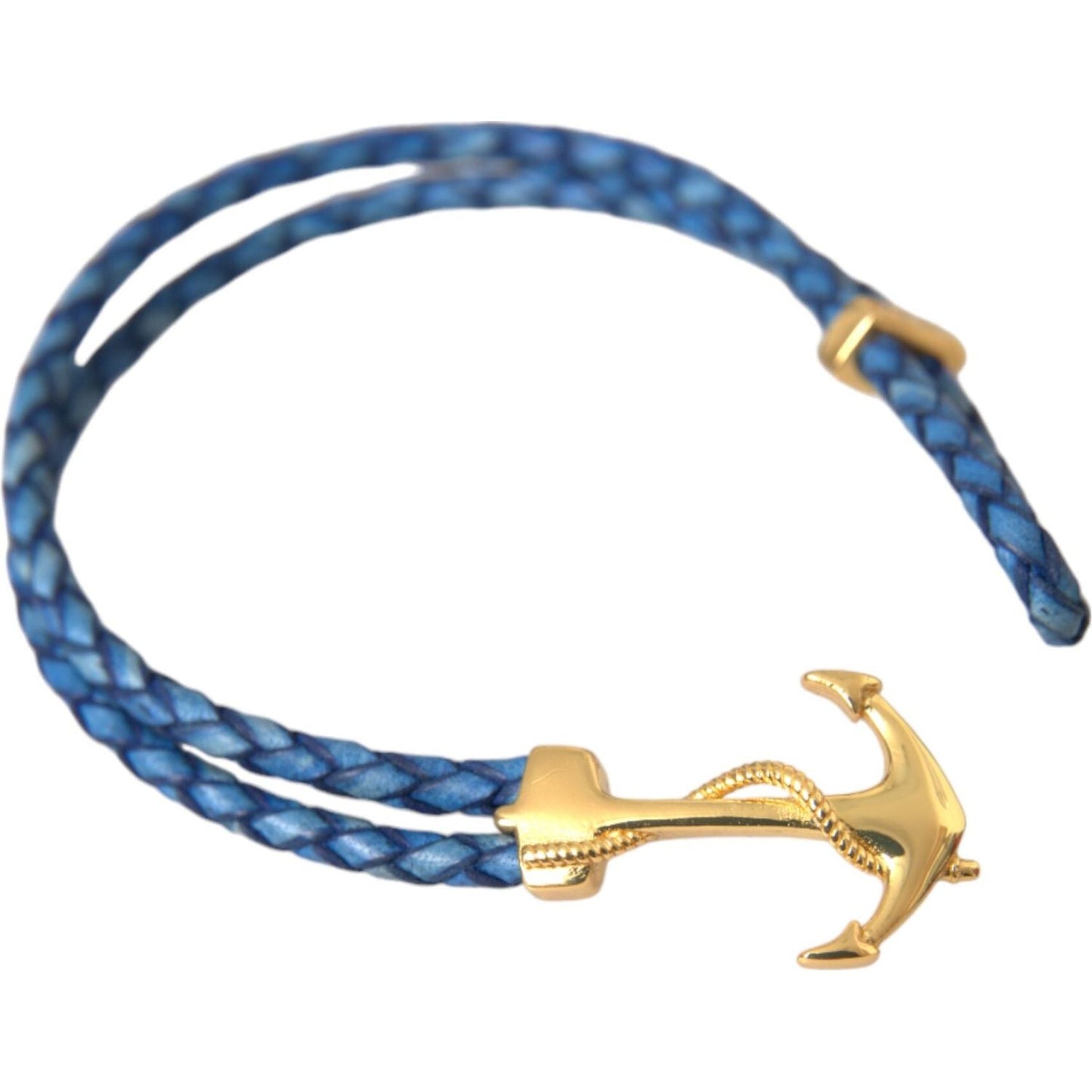 Blue Gold Anchor 925 Silver Charm Bracelet Mens