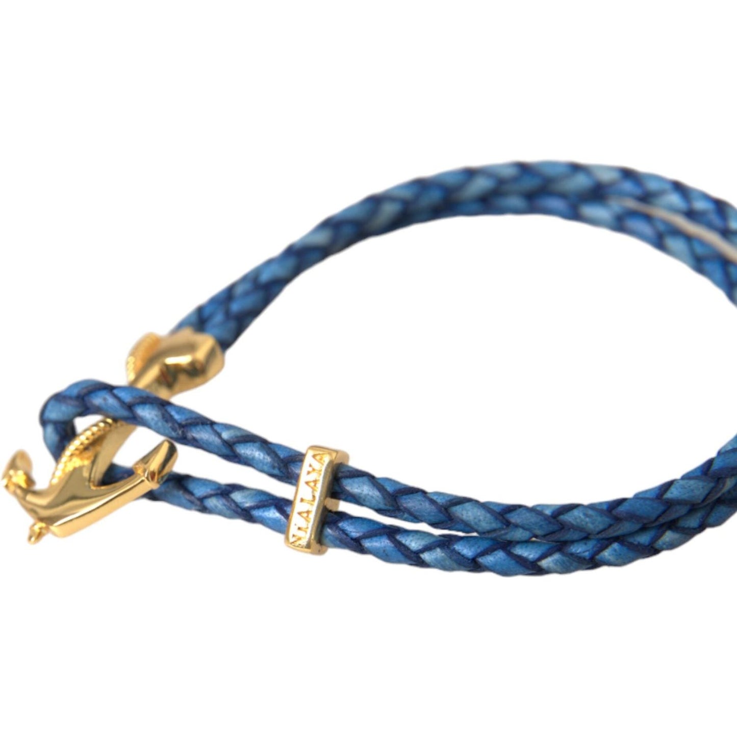 Blue Gold Anchor 925 Silver Charm Bracelet Mens