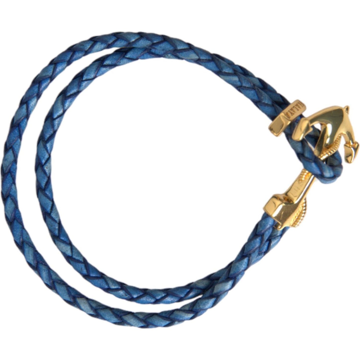 Blue Gold Anchor 925 Silver Charm Bracelet Mens