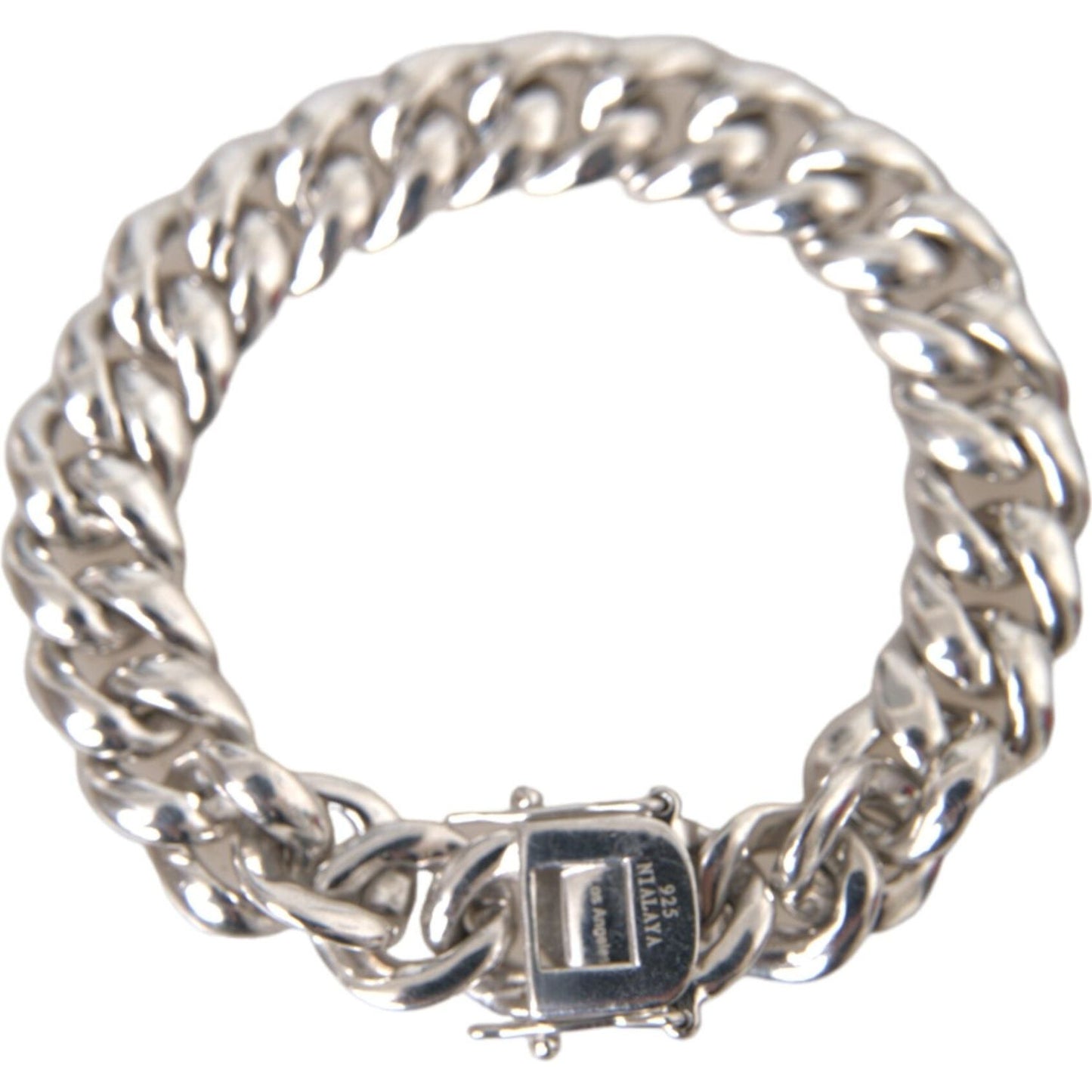 Solid Heavy Curb Link 925 Sterling Silver Bracelet Men